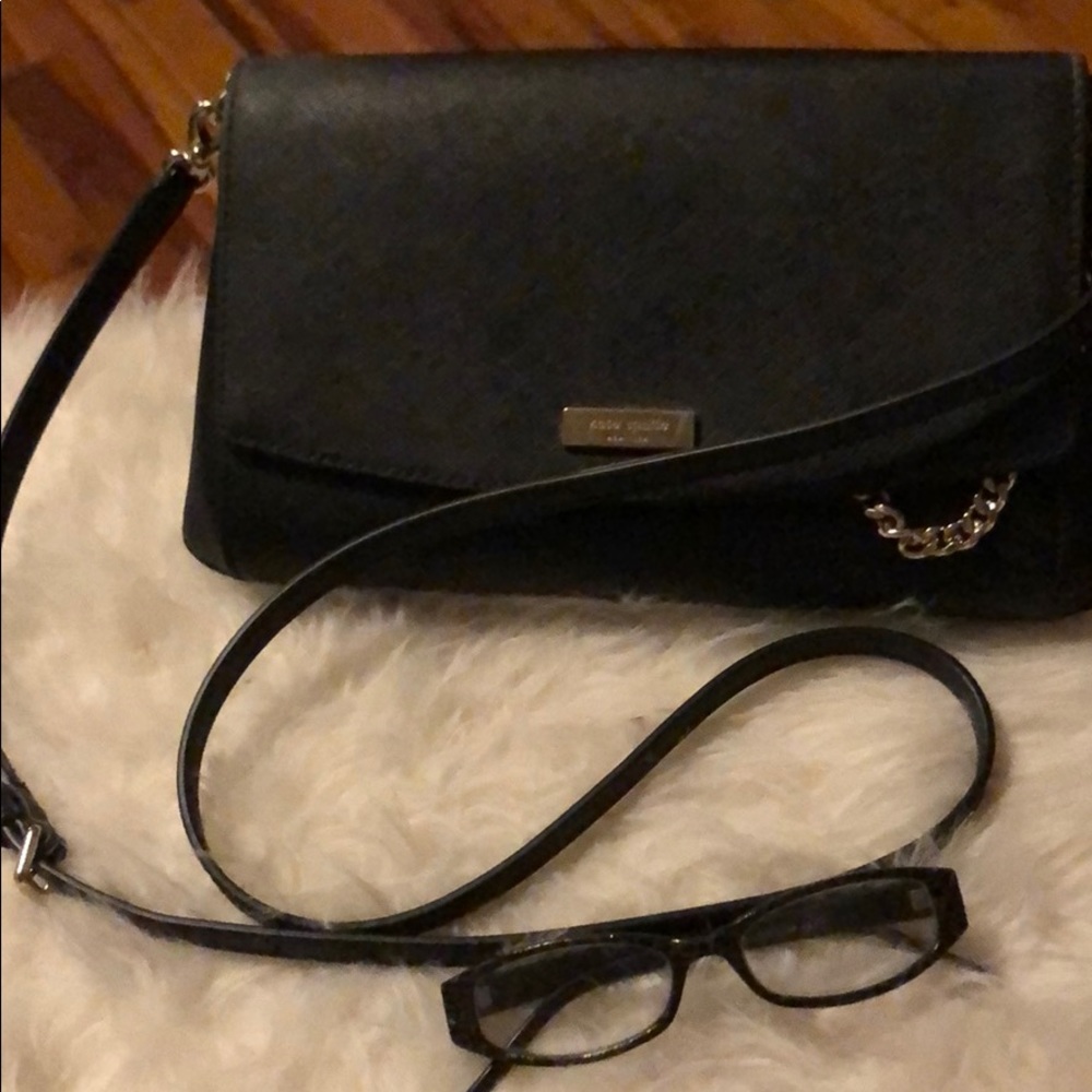 Sexy adjustable shoulder Kate Spade purse in black